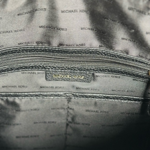 MICHAEL KORS ARIANA LARGE pebbled leather tote in black beautiful sophisticated - Picture 9 of 13